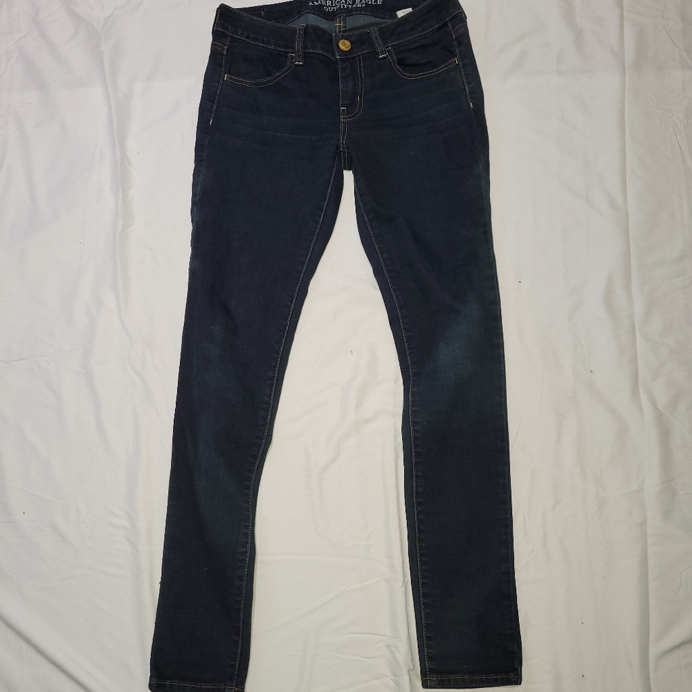 American Eagle Outfitters Dark Blue Skinny Jeans Jeggings Size 4
